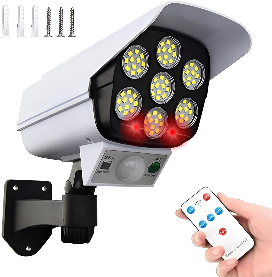 Security Solar Motion Light - 77 LED with Human Sensor and Remote for Easy Outdoor Illumination and Safety