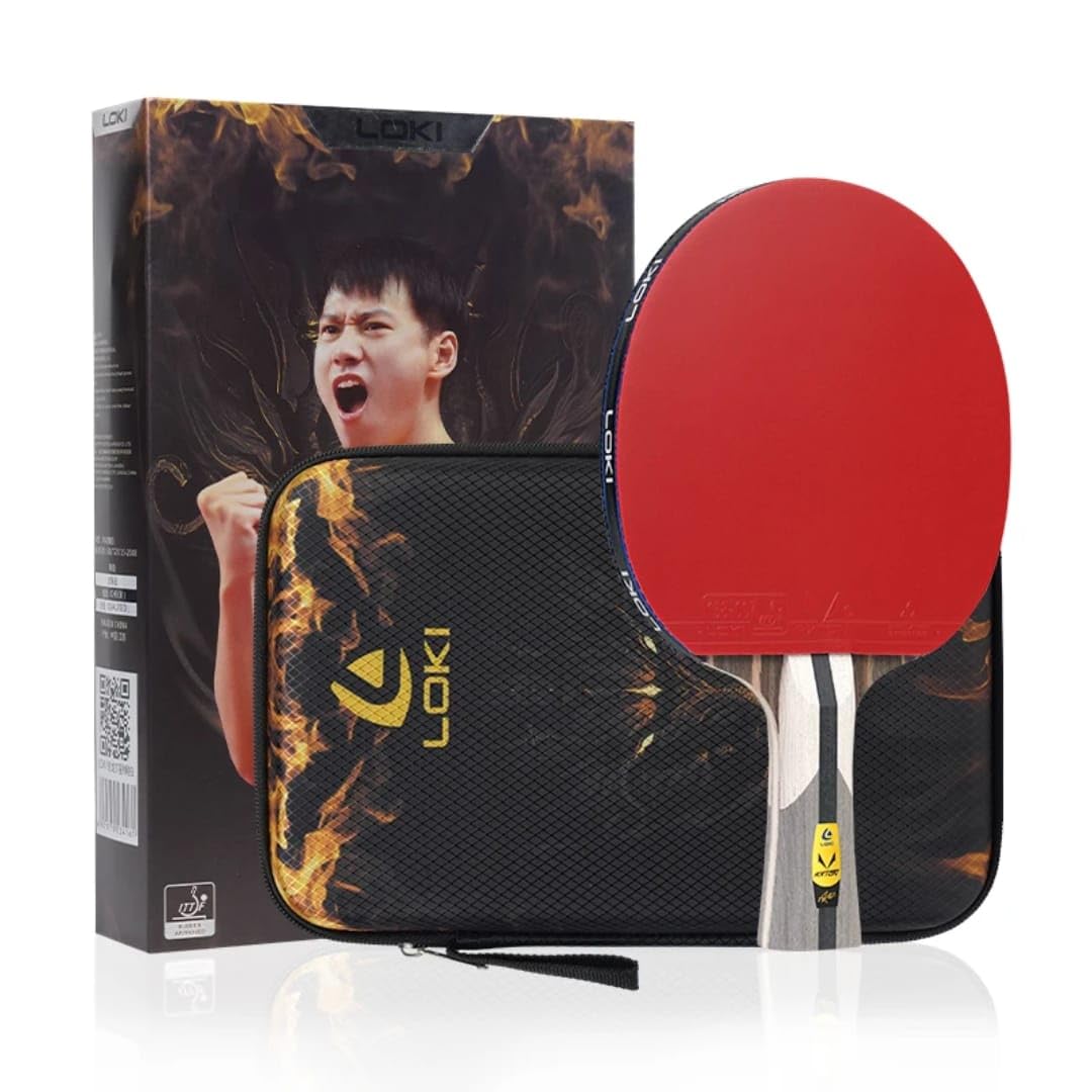Loki Table Tennis Racket with Case and Protection Cover, 7 Stars (Multicolor)