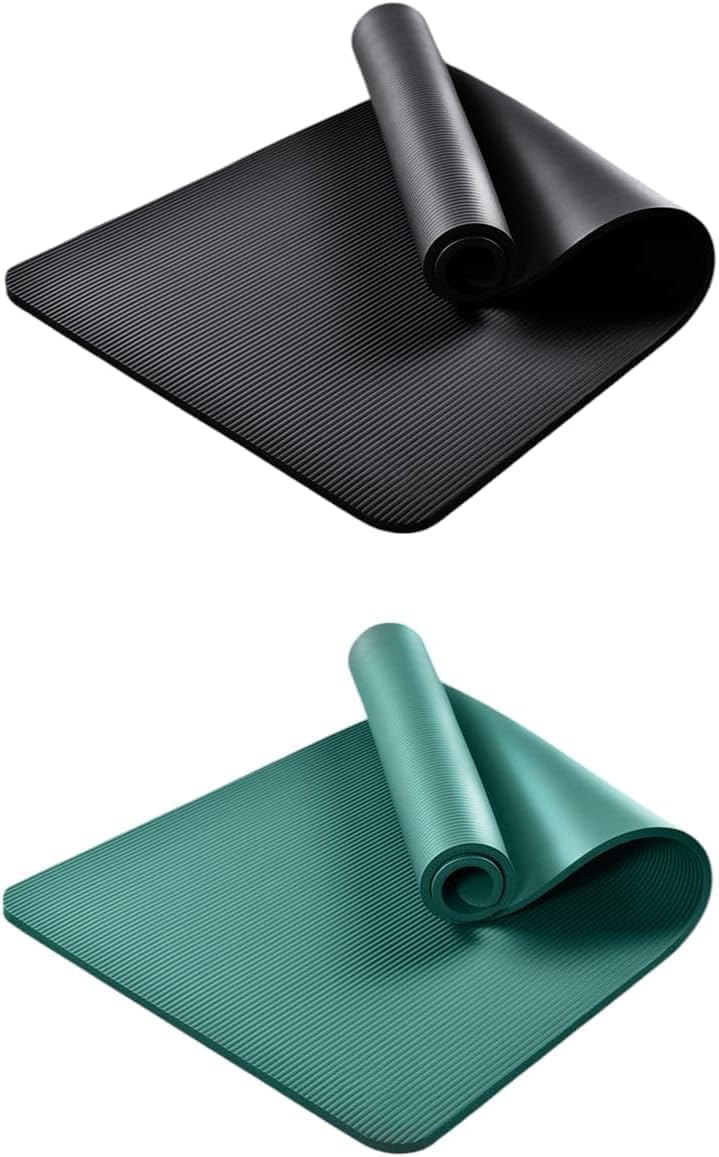 M D Stay Fit MD Ultimate Premium 10mm Thick Non-Slip Yoga Mat with Attached Strap Ideal for High-Intensity Interval Workouts, Pilates, Yoga and Many Other Home Workouts (Black)