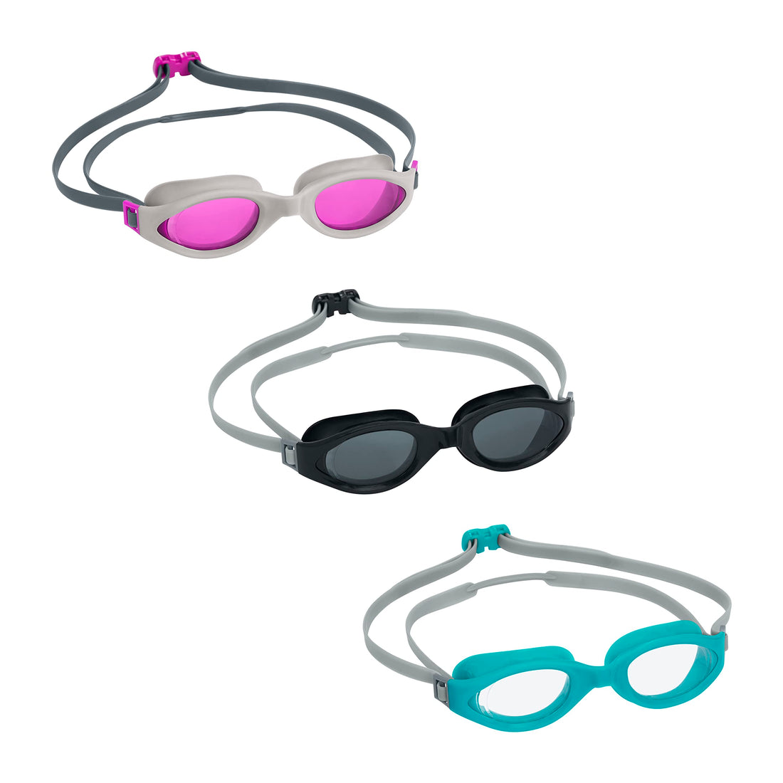 Bestway swimming goggles for adults, men and women swim goggles | no leaking and waterproof uv protection, accelera, assorted colours
