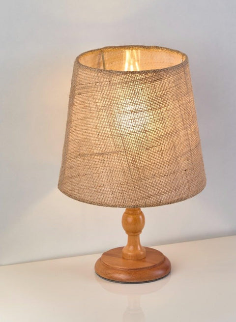 Shop Table Lamp Dana Wooden Base With Linen Lampshade From Nagafa Shop Tb64-C-Bek18*30 * 40