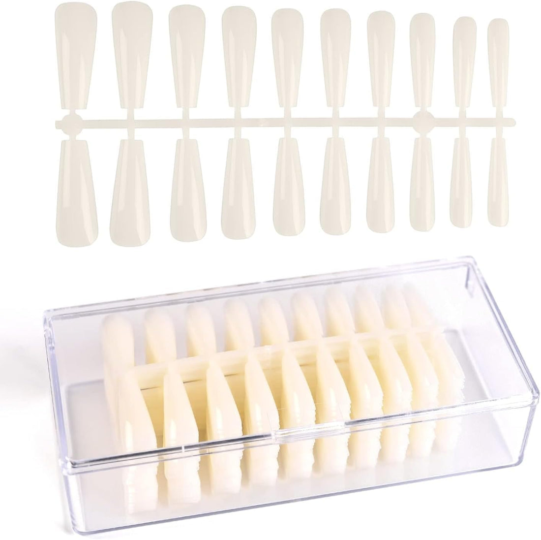 240 PCS rtificial fingernails Professional nail supplies gelly tips soft gel full cover nail tips press on nails gelly tips-NATURAL COLOR