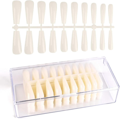 240 PCS rtificial fingernails Professional nail supplies gelly tips soft gel full cover nail tips press on nails gelly tips-NATURAL COLOR