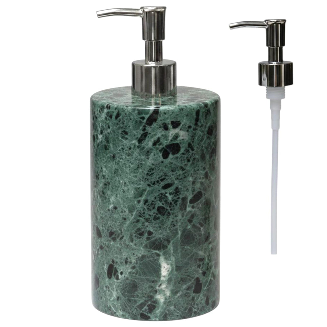 Luxury Marble Soap Dispenser Pump and Soft Velvet Base - Lotion and Liquid Dispenser, Modern Kitchen Bathroom Soap, Non-Slip and Protect Surfaces (BEIGE+PUMP Stainless steel)