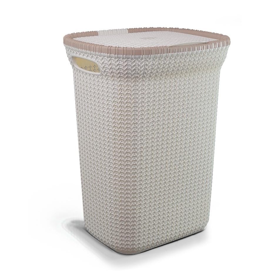 WATANIA Laundry Basket Net With Cover Dark White