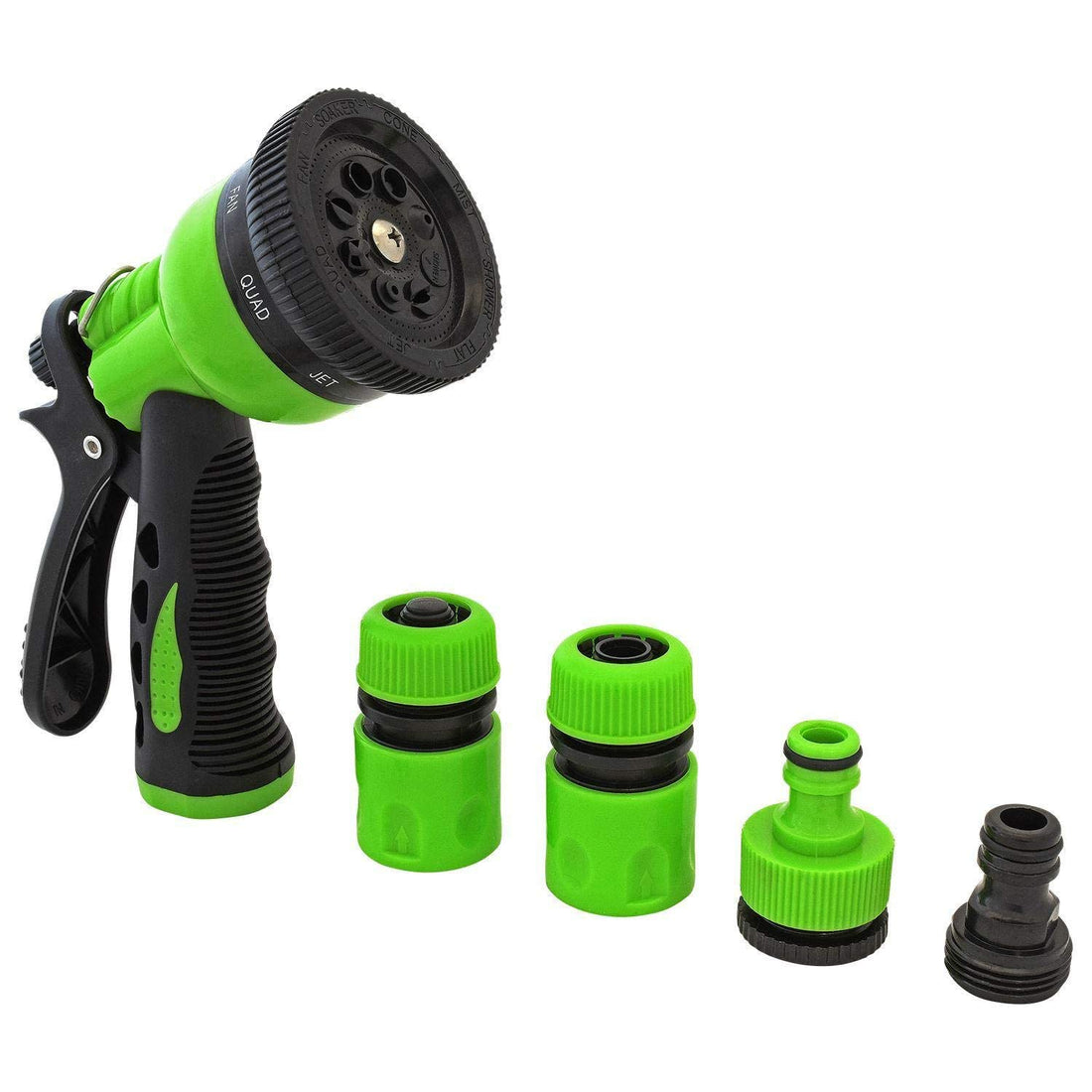 Garden Hose Nozzle - Hand Sprayer - High Pressure Spray Gun With 8 Pattern Settings Watering - Pistol Grip
