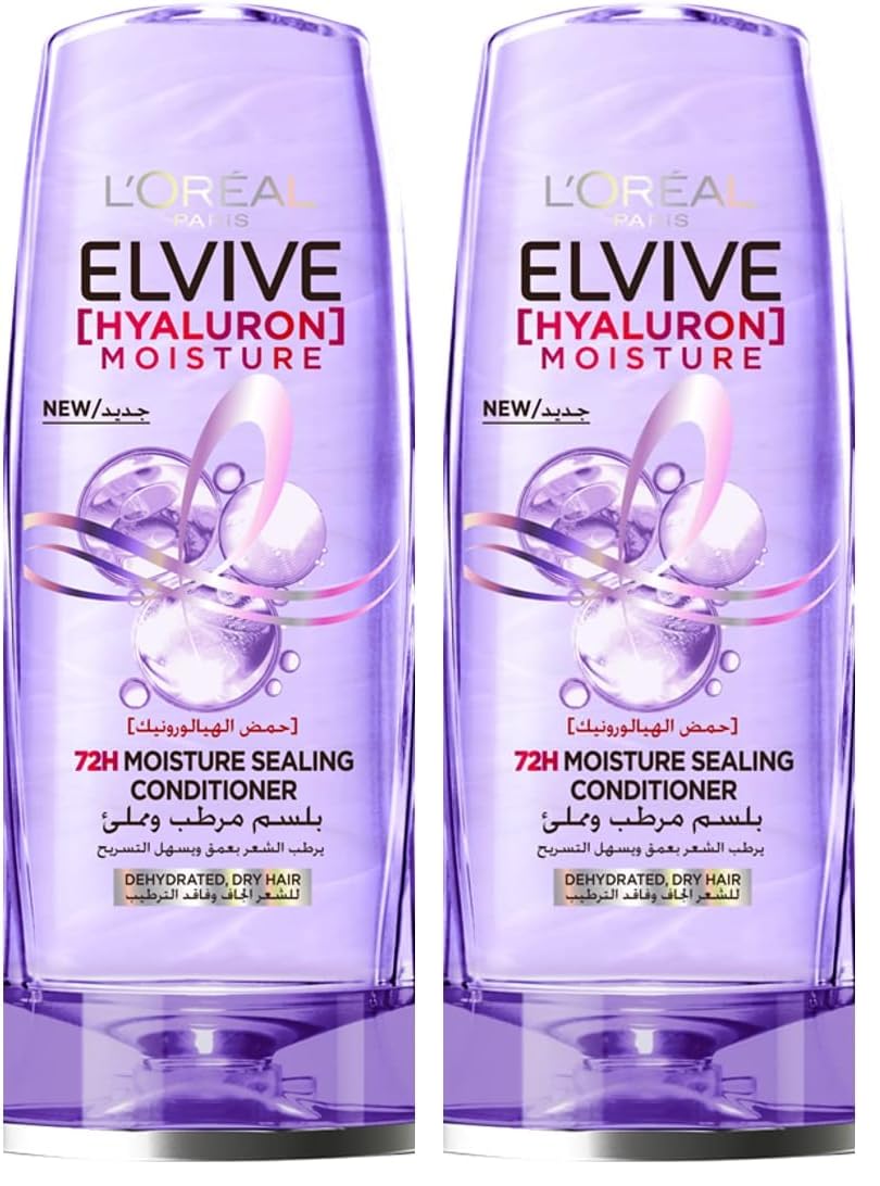 L’Oréal Paris L'Oréal Paris Elvive Hyaluron Moisture 72H Moisture Sealing Conditioner with Hyaluronic Acid - 200ml (Pack of 2)