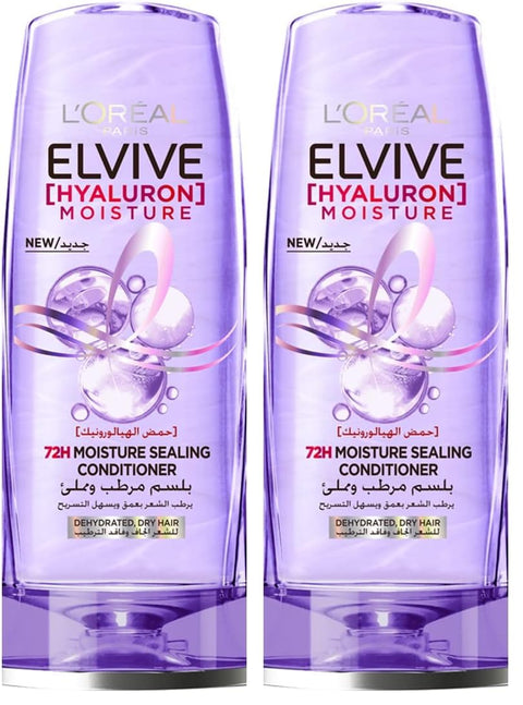 L’Oréal Paris L'Oréal Paris Elvive Hyaluron Moisture 72H Moisture Sealing Conditioner with Hyaluronic Acid - 200ml (Pack of 2)
