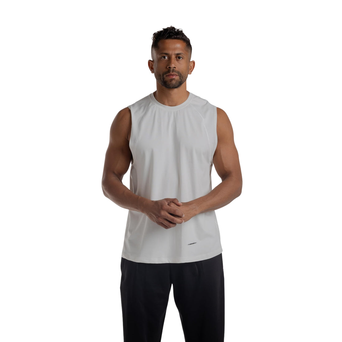 Men’s Lightweight Cotton Tank Top (White) Soft & Breathable Sleeveless Gym Shirt. Standard Fit Training Muscle Tank for Workout & Casual Wear #241