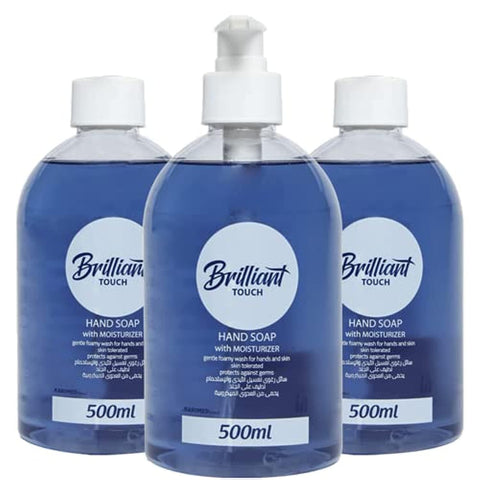 Brilliant Touch Hand Wash 3 Pcs. With Moisturizer 500ML BLUE