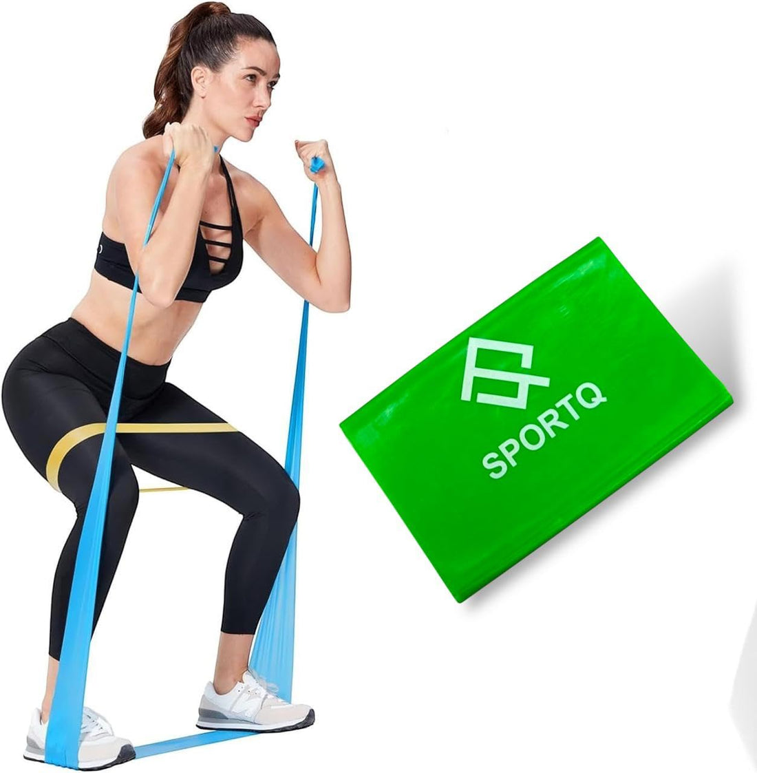 SportQ Exercise Latex Resistance Bands Set, Resistance Bands for Physical Therapy, Strength Training, Fitness, Ballet, Yoga