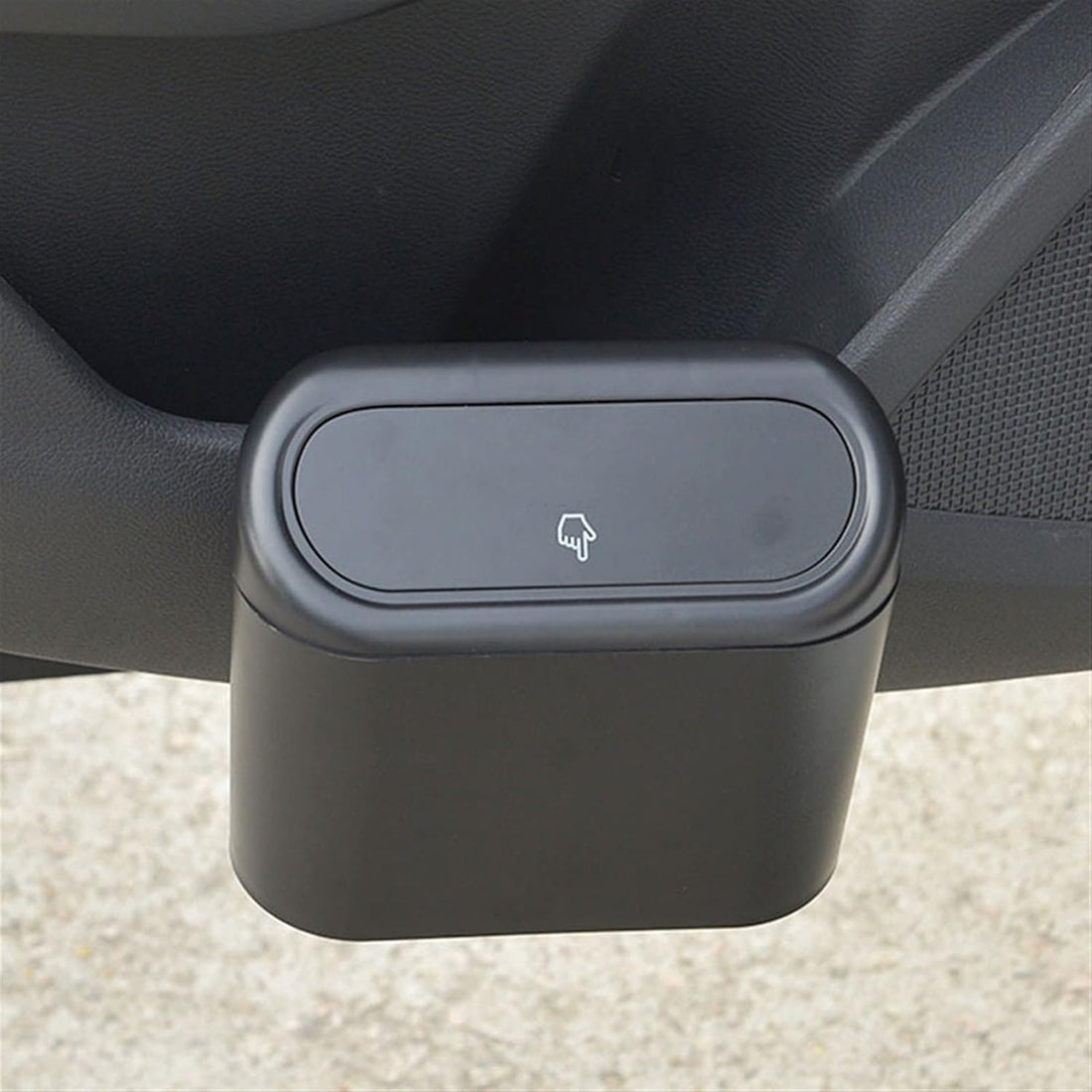 Auto Car Trash Can with Push Lid – Hanging Vehicle Garbage Container for Door or Seat Back Pocket, Compact Interior Waste Bin Organizer