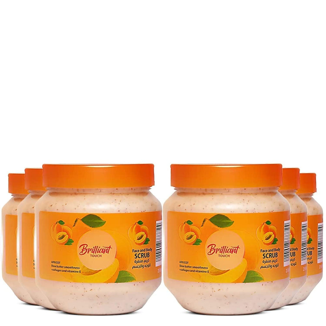 Brilliant Touch Face &body Scrub 6Pcs. 250ml APRICOT
