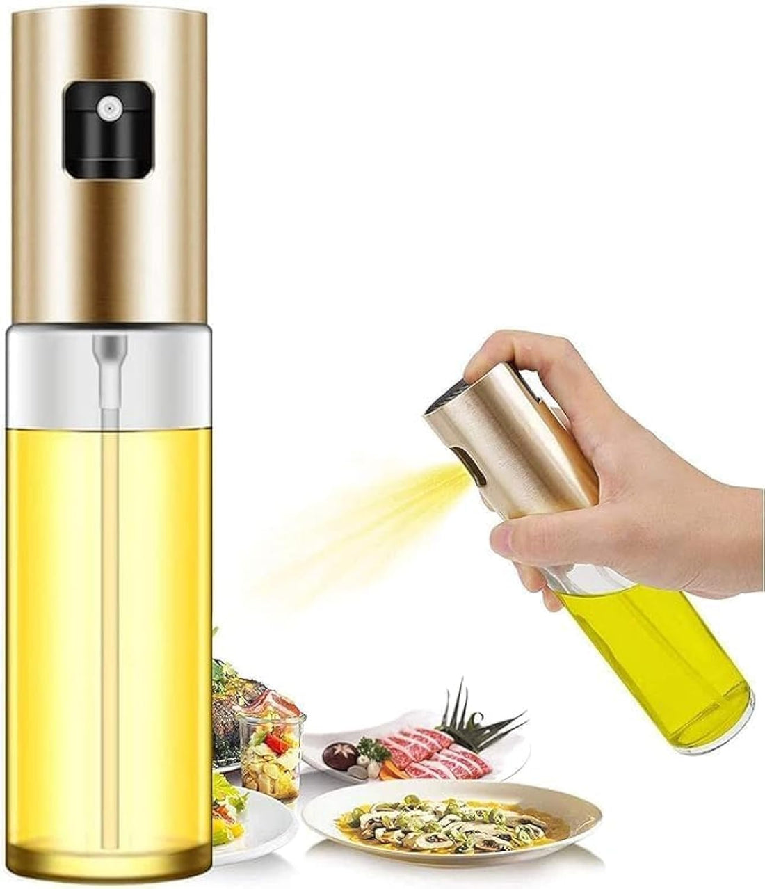 Generic Rose Gold Oil Sprayer, 100ml Glass Bottle, Precise Oil Dispenser, Cooking, BBQ