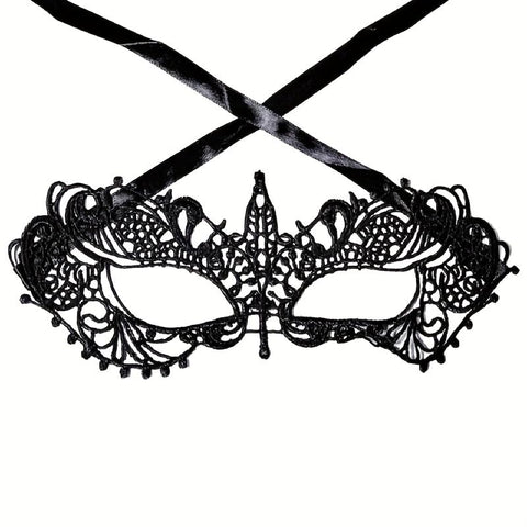 Black Lace Masquerade Mask with Cat Ears, Sexy Venetian Style Eye Mask for Halloween Christmas Costume Party, Women's Fancy Dress Accessory
