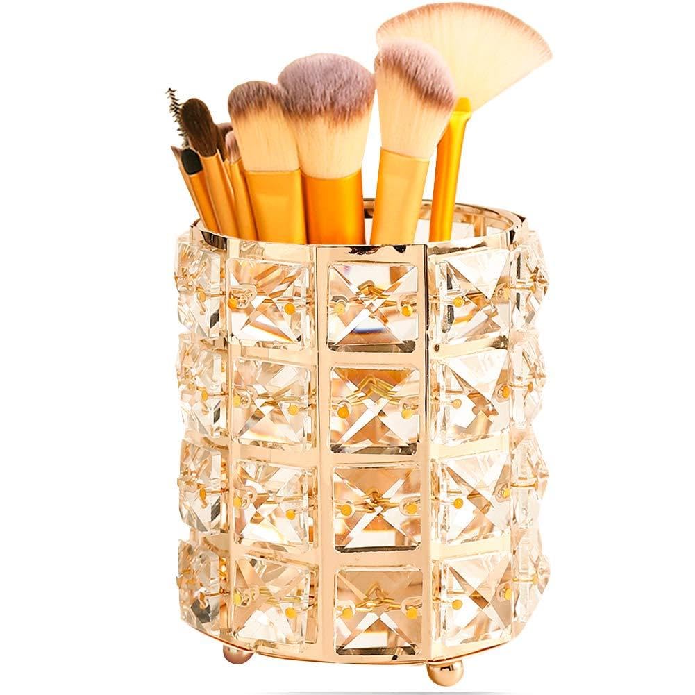 Makeup Brush Holder Gold Crystal Glitter Makeup Brush Holder Organizer for Makeup Brushes and Small Tools - 床Alpha.Shop