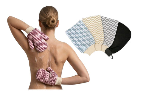 Exfoliating Gloves for body, Coarse and Fine Double-Sided Exfoliating Mitt, Exfoliating Body Scrub for Shower, Dead Skin Remover for Body,Ideal Bathing Accessories-1 pc- multicolor