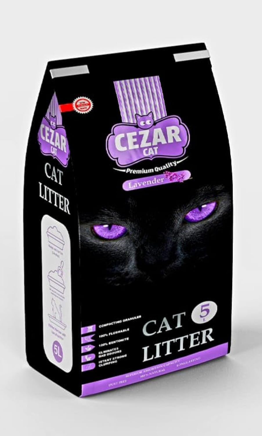 DOODZY CAESAR Cat Litter Fast Clumping Natural Bentonite 5L (Lavender)