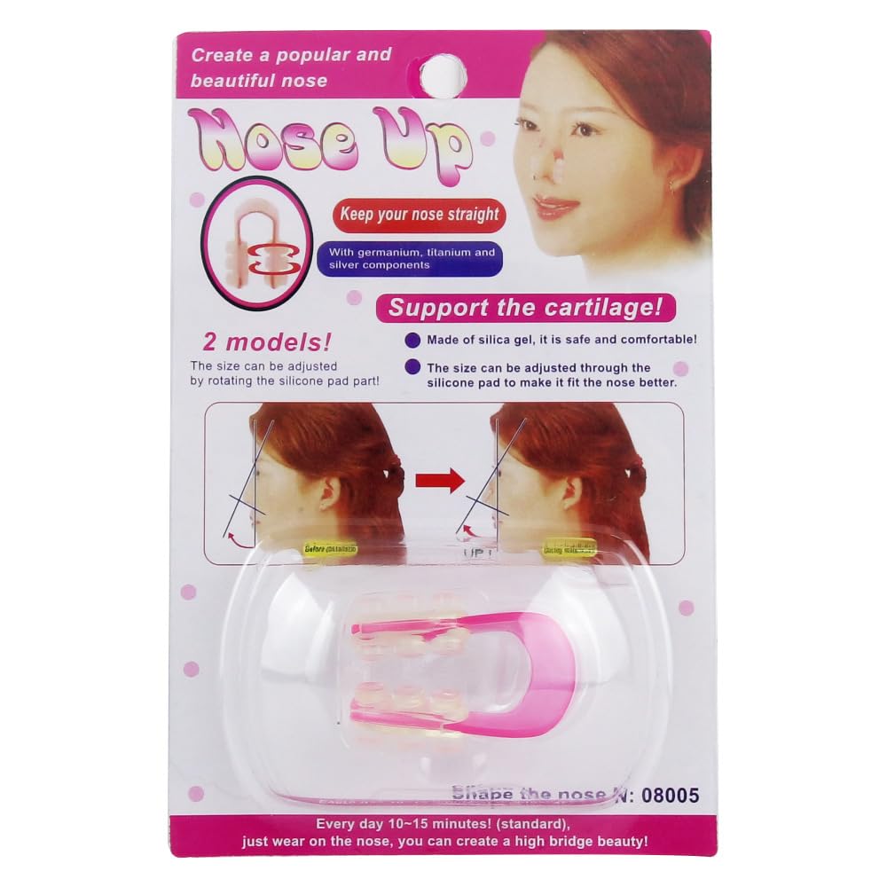 NKD Nose Up Lifting Clips, Silicone Nose Shaper, Nose Clip on Safety Silicone Nose lifter Nose Bridge Slimming Clips Beauty Clip Tool Set Pink Nose Straightener Lifter Tool for Women