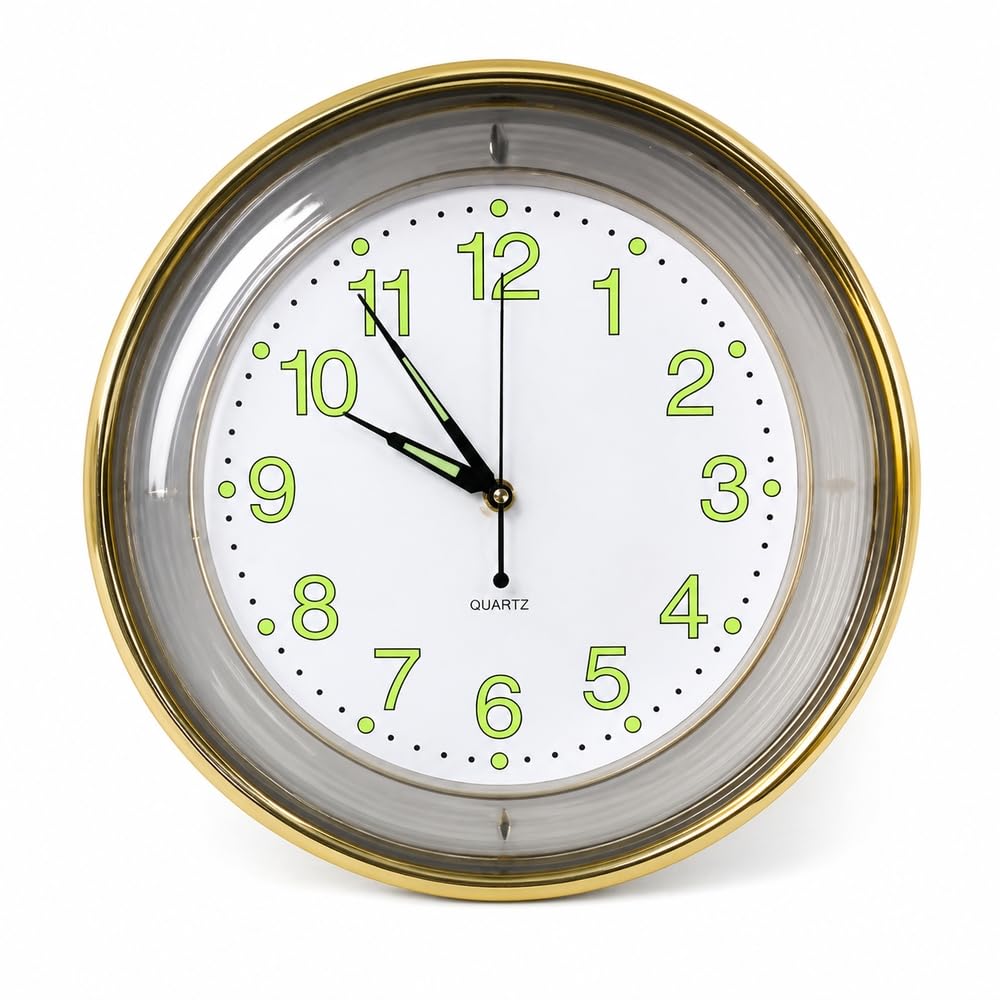 Classic Round Wall Clock with Gold Frame - A1-838
