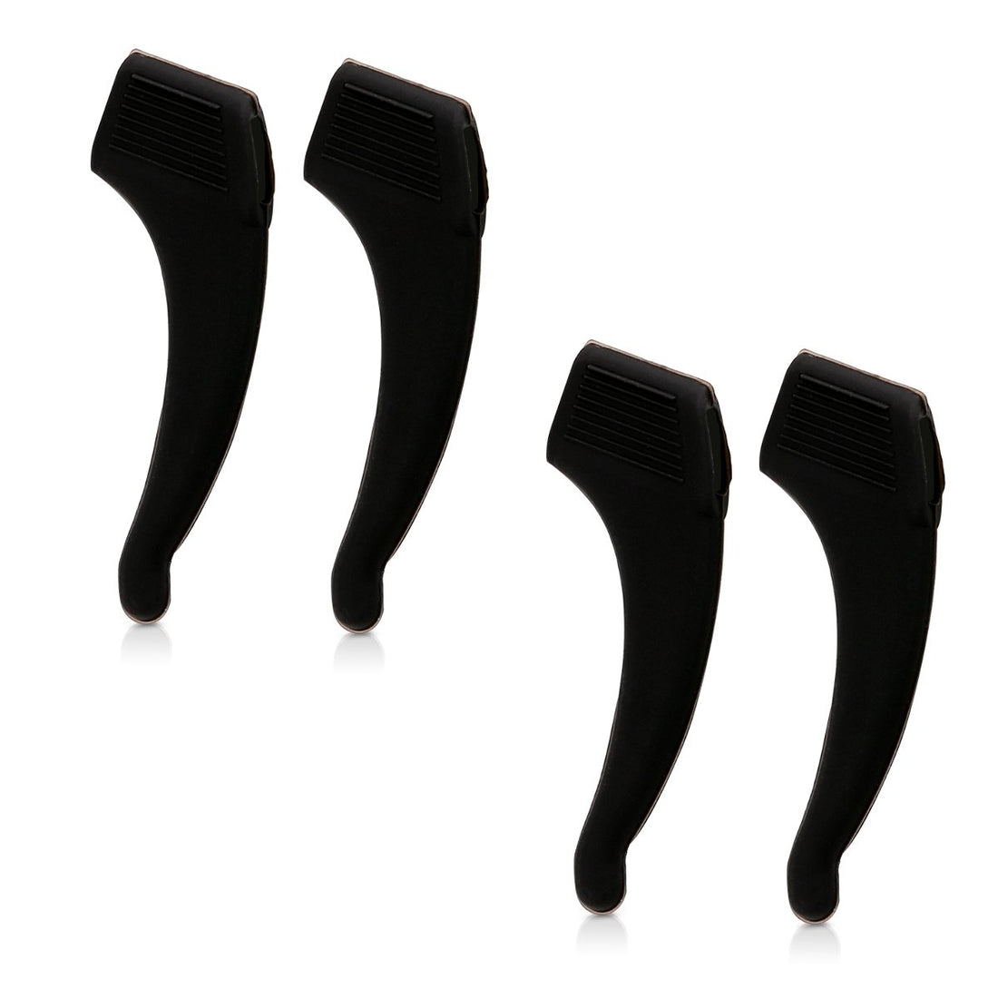 kwmobile Non-Slip Holder for Glasses Temple Set - 4 x L Ear Hooks Silicone Hooks for Glasses - Sports Arm Ends Ear Hooks Black