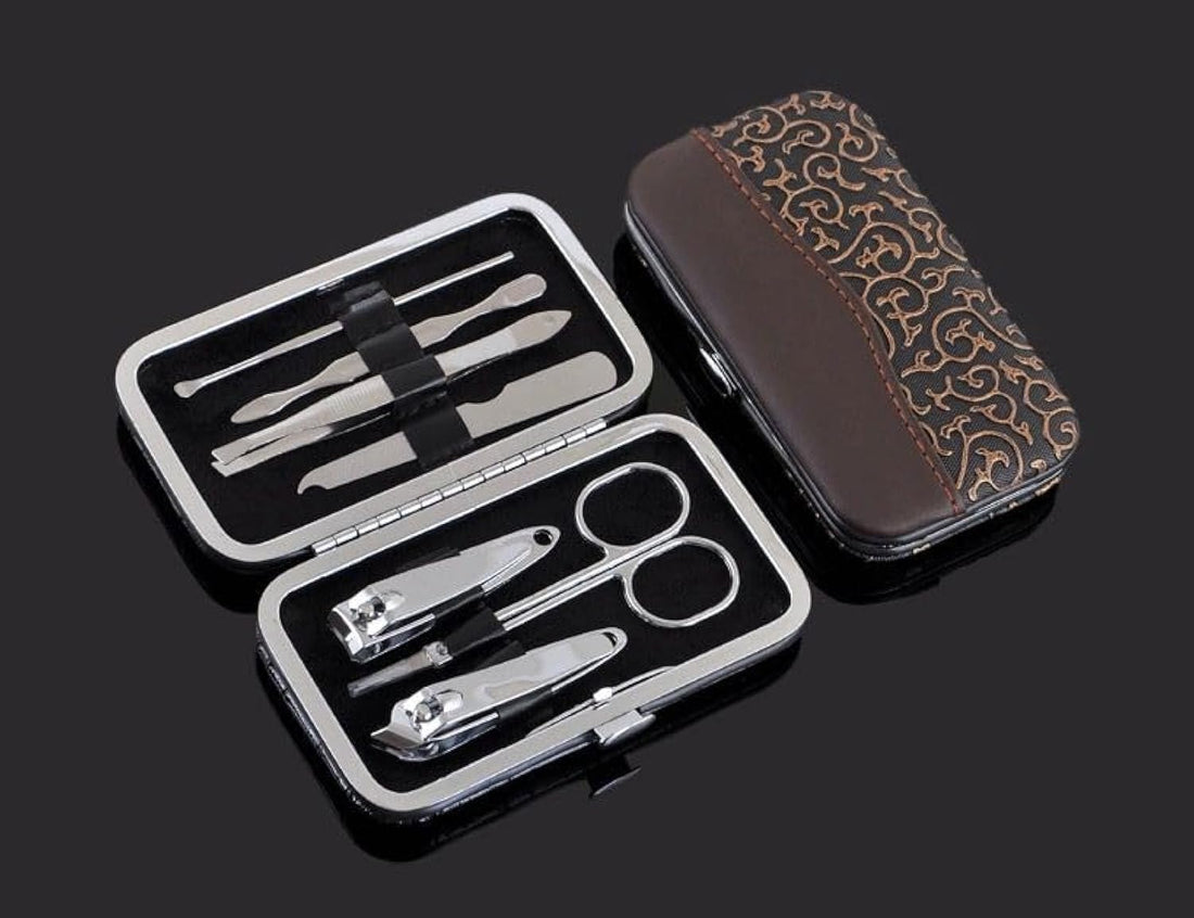 Luxury Manicure Set-Nail Clipper and Cuticle Scissor for Women, Crafted from Premium Stainless Steel for Enduring Durability and Precision (Brown)