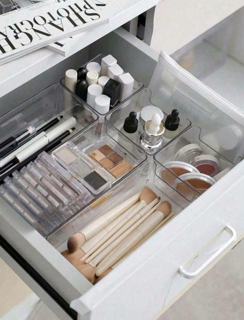 Set of 8 Clear Acrylic Drawer Organizer Multi-Use Kitchen and Dresser Organizer Durable and Easy to Clean Acrylic Organizer