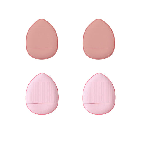 Hermania 4 Pieces Finger-size Mini Air Cushion Droplet Makeup Sponge for Setting Under Eyes Loose Powder & Concealer Cream Products Premium Latex Free for Flawless Wet/Dry Application (Pink/Cashmere)