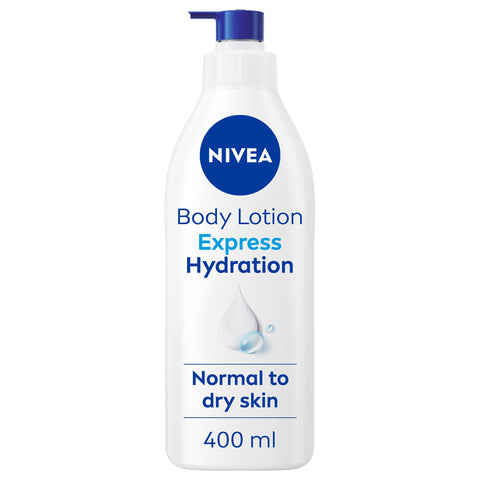 NIVEA Body Lotion for Normal to Dry Skin, Express Hydration, with Deep Moisture Serum and Sea Minerals, 48H Moisture Care, 400ml