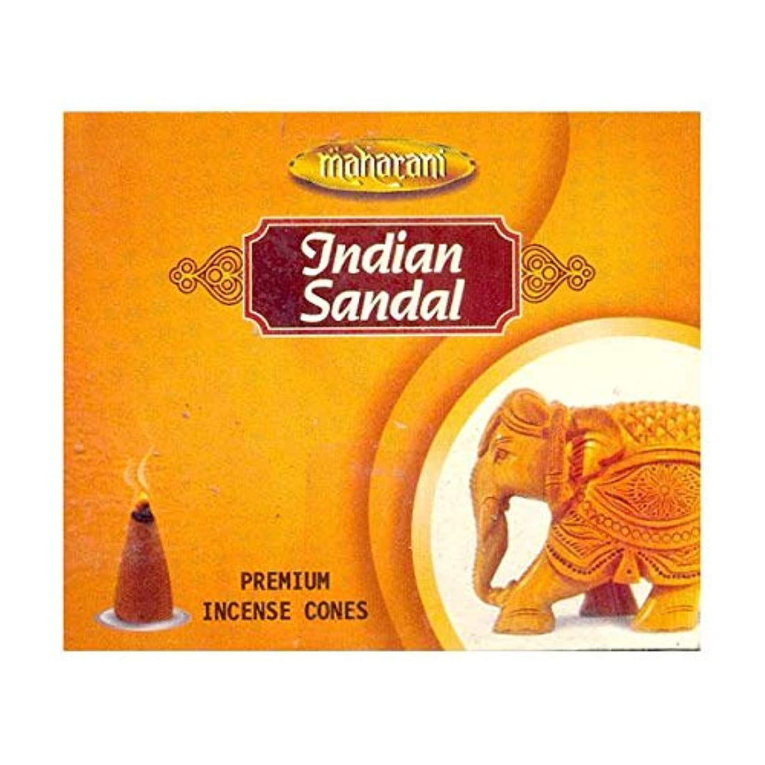 Maharani Premium Incense Cones - Indian Sandal - 20 Cones and 1 Metal Plate