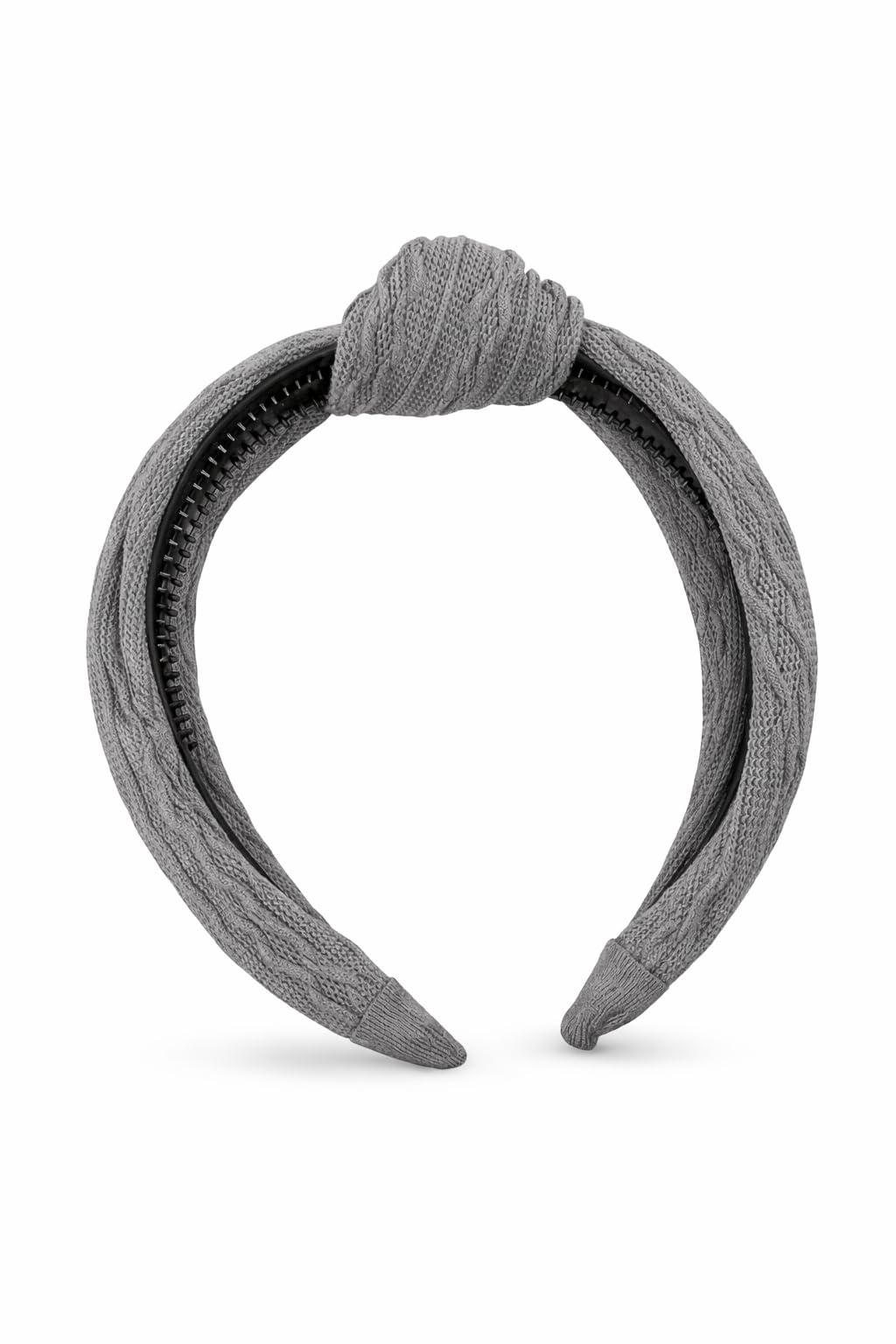 Knotted Fabric Headband for Women, Soft Comfortable Wide Hair Band, Non-Slip, Fashion Style for Daily Wear, Makeup, Sports, Yoga (Grey)