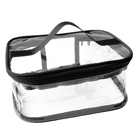 Clear Makeup Bag Colorful Frame Fashion Oval Cosmetic Organizer Toiletry Accessories Daily Travel Bag Practical Size Durable Sturdy Zipper