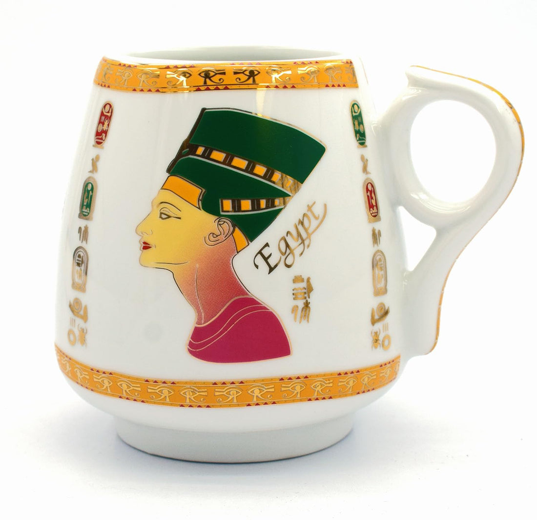 immatgar pharaonic Colorful mug Egyptian souvenirs gifts from Egypt - mother day gifts (shape3 - Nefertiti - 400MM)