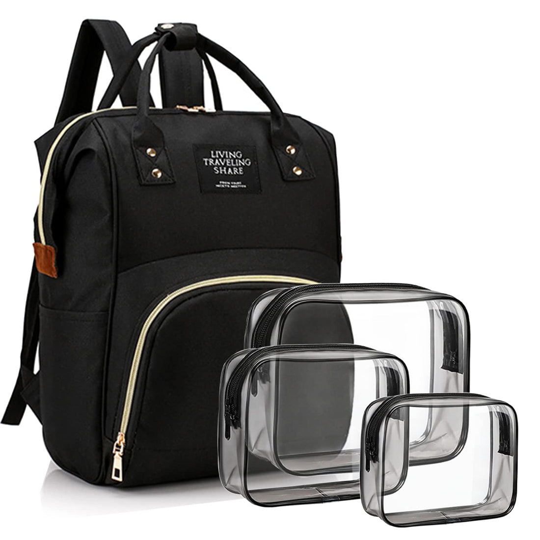 Diaper Bag with Organizing Pouches, Nappy Bags Handbag Multifunction Diaper Bag for Baby Care Travel Backpack Large Capacity