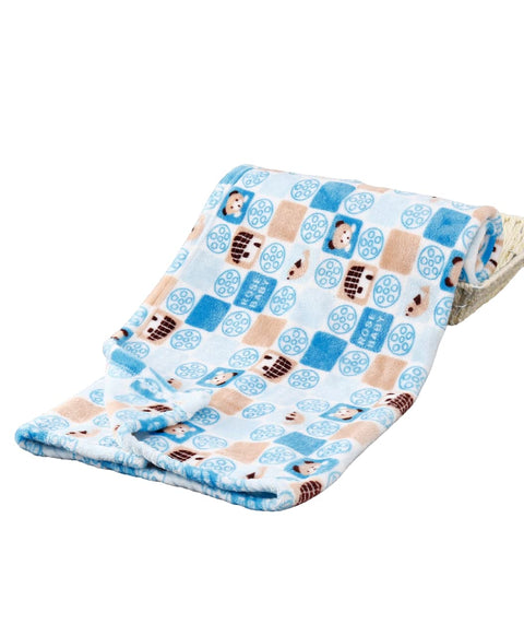Babyhug Single Ply Mink Blanket Teddy & Hut Print - Multicolor