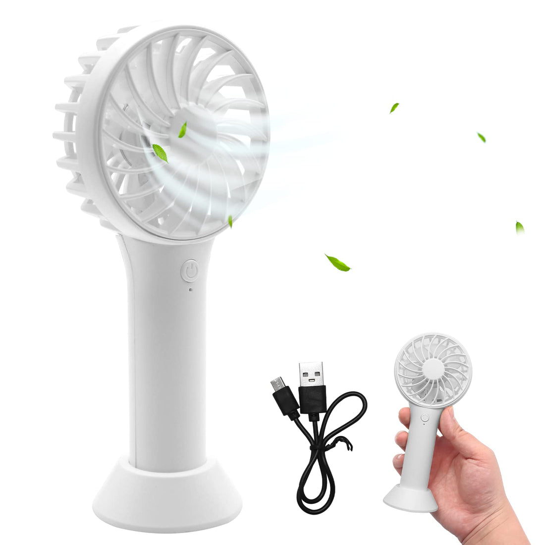 Portable Fan Hand Fan Mini Fan Portable Mini Fan USB Fan USB Handheld Fan Speeds for Travel Makeup Eyelashes for Office Home Outdoor Indoor White