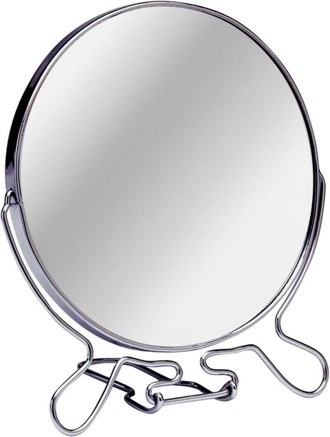 Makeup Mirror or Barber - Normal Face and Magnifying Face (Round Double Sided Mirror - 17.5cm)