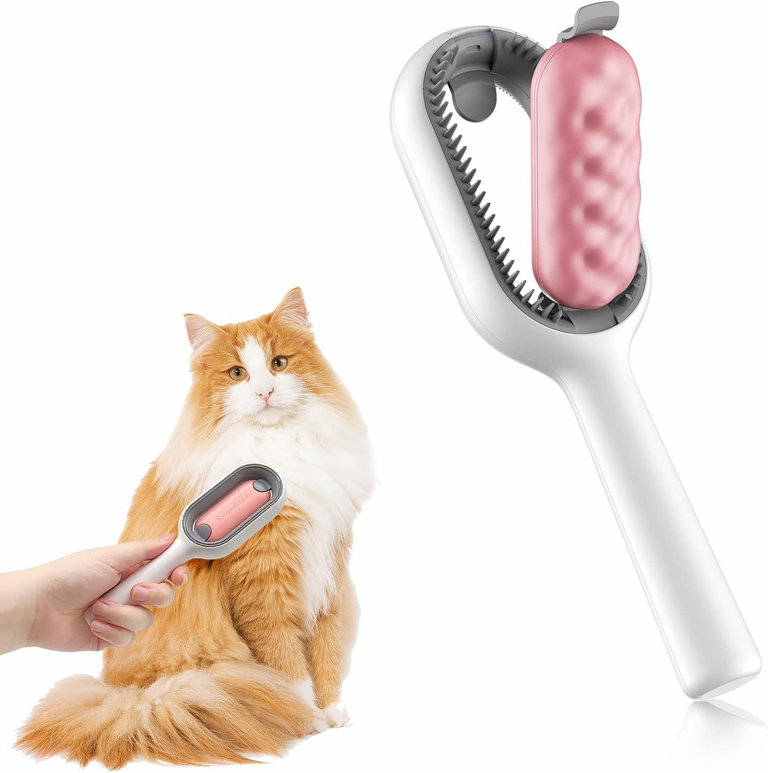 Multifunctional Cat Dog Hair Removal Comb, Pet Grooming Massage Comb, Comfortable Non-Slip Handle, ABS and Silicone Dollar Import Household Tools