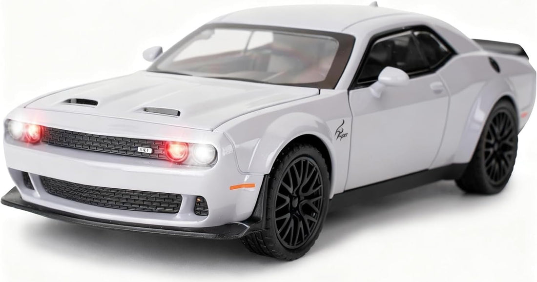 TOYS LAND 1:32 Scale Sports Diecast Metal Toy Car, Pull Back Model Car with Openable Doors, Detailed Interior, Sound and Light, Zinc Alloy Collectible Vehicle, Birthday Gifts for Kids Age 6+ (Gray)