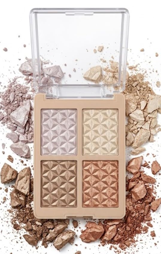 Colors HIGHTLIGTER Palette Makeup,Rose Gold Brown Nude Matte Shimmer Eye Shadow Powder Palette,Naturing-Looking Long Lasting Waterproof- cover 4 COLORS-N-B
