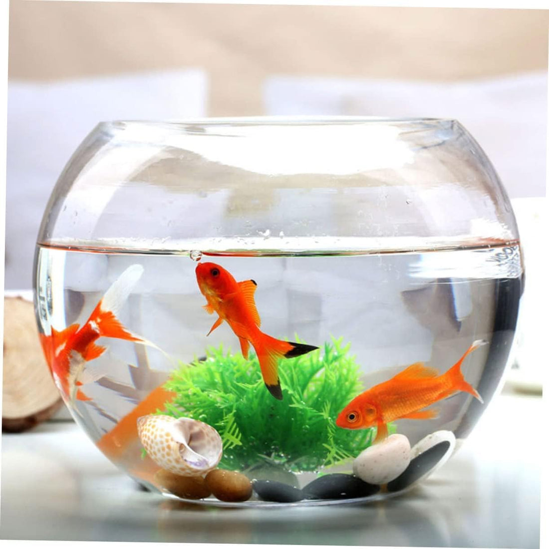 Round glass bowl aquarium fish tank small glass vase large round fish bowl fish tank (Diameter 20 cm)