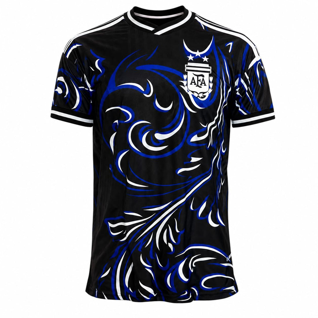 2026 Argentina Inspired Football Jersey Navy Blue and White Graphic Design – High Quality Adult Breathable Sports Material