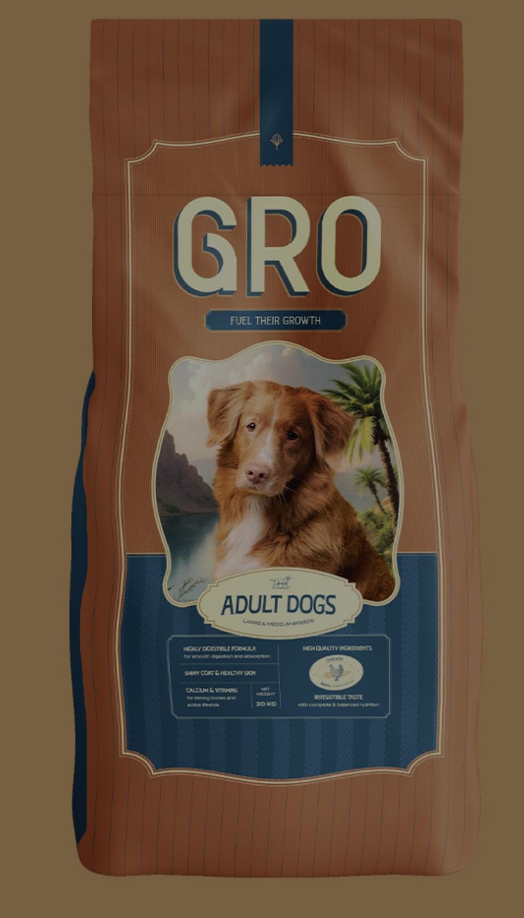 GRO Cat Adult Chicken Dry Food, Kibble, Limited Ingredient, Complete Nutrition, for All Breeds (GRO DOG Adult Chicken20 KG)