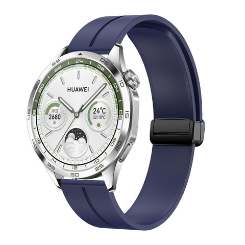 Dado Magnetic Buckle Silicone Band Compatible with Huawei Watch GT4 46mm | Ultimate | GT3 | GT2 | Watch 3/4 46mm & 48mm, Soft Silicone Watch Strap