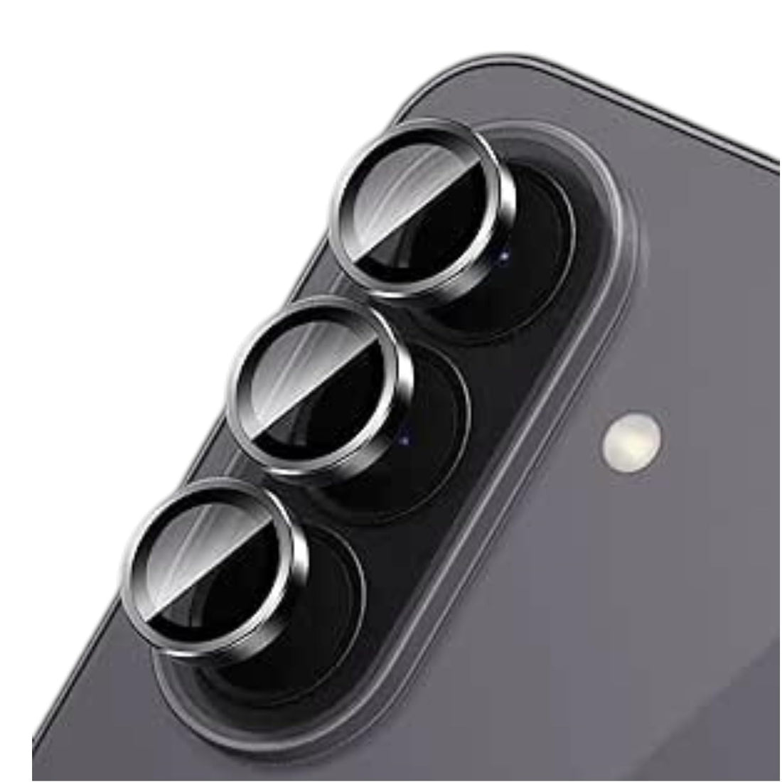 BESHYAKA Tempered Glass Camera Protection for Samsung Galaxy A57 / Samsung Galaxy A37, Individual Metal Ring Lens Protection, 9H Hardness, Anti-Scratch, HD Clear, Easy install- (Black)
