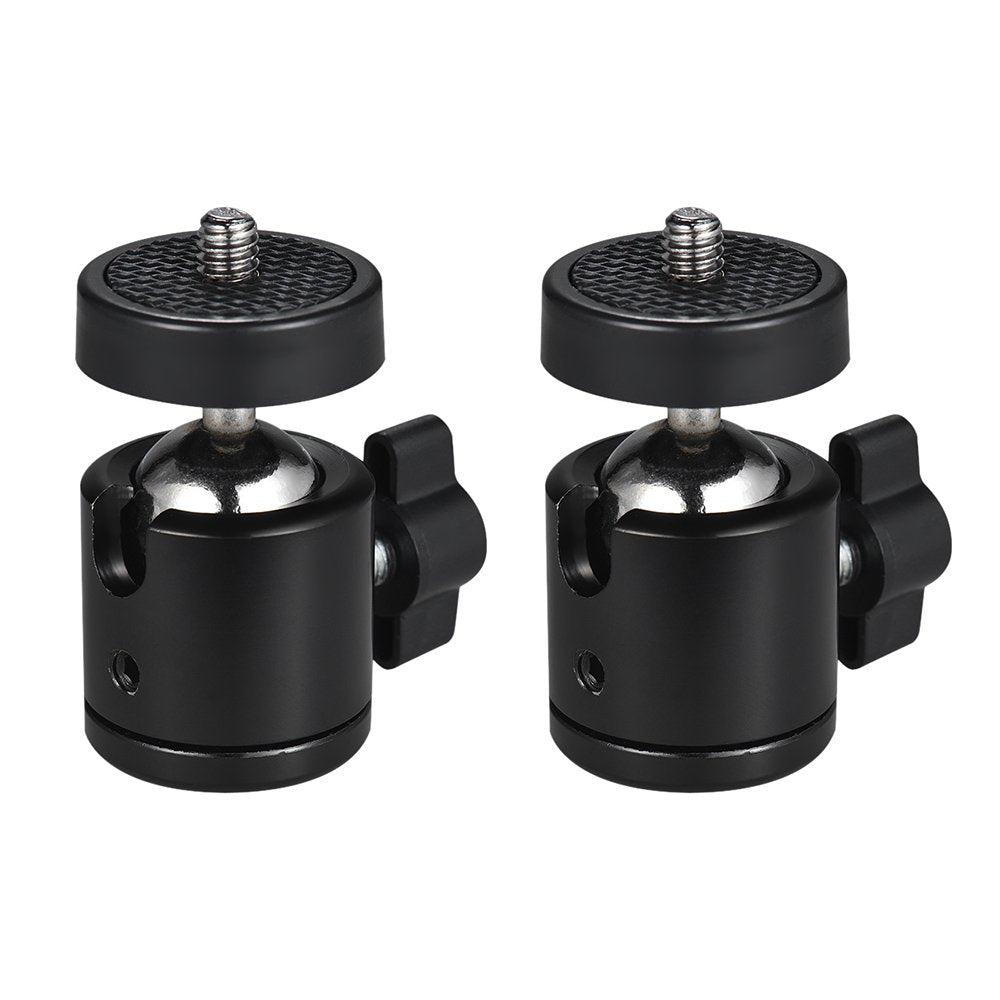 2pcs 360 Degree Rotating Swivel Mini tripod Ball Head with 1/4 Inch Screw Thread Base Mount for DLSR Camera Camcorder LED Light Bracket