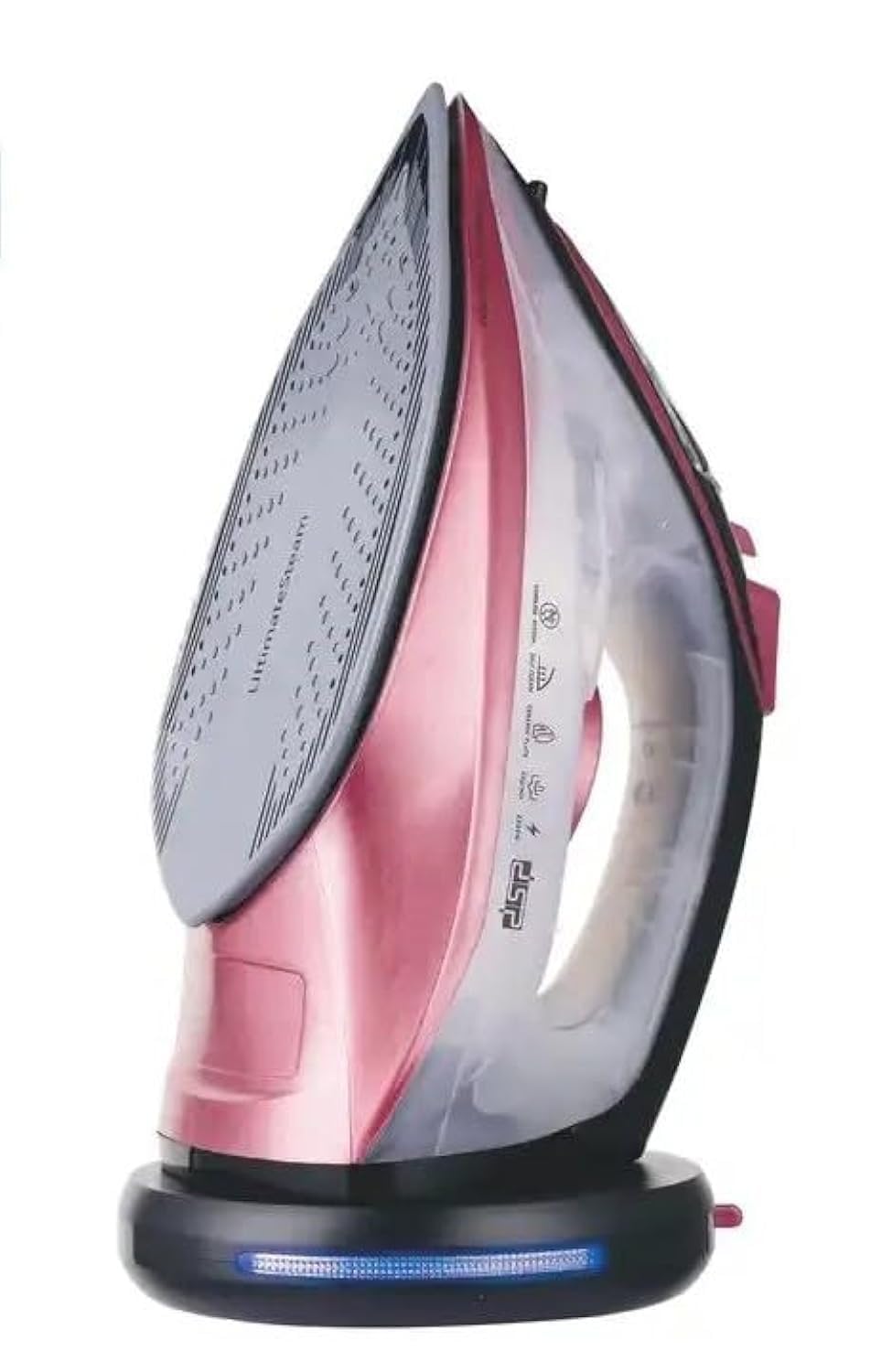 dsp steam iron, steam iron portable, steam spray iron, 2200W with Ceramic-Coated Soleplate, 275ml Water Tank, Powerful Steam Burst, Self-Cleaning, KD1096