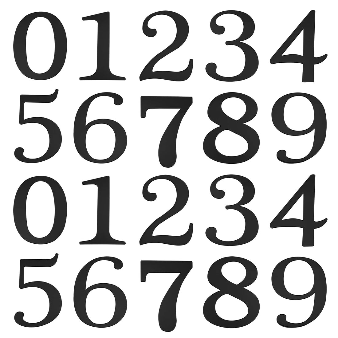 BEST MEDIA Acrylic Number Cake Toppers, Mirror Finish 0–9 Picks, 9.5 cm Height, Ideal for Birthday Wedding Graduation Anniversary Decorations, Black, 20 Piece