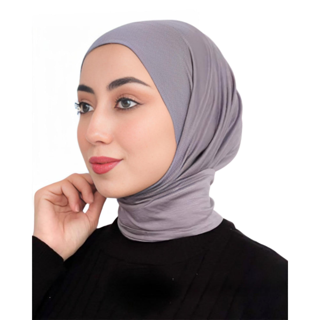 "Kuwaiti Stylish Drawstring Snap Closure Anti-Rust Hijab - Pure Gel Hijab 1 Piece, Comfortable and Easy to Wear, Suitable for All Seasons