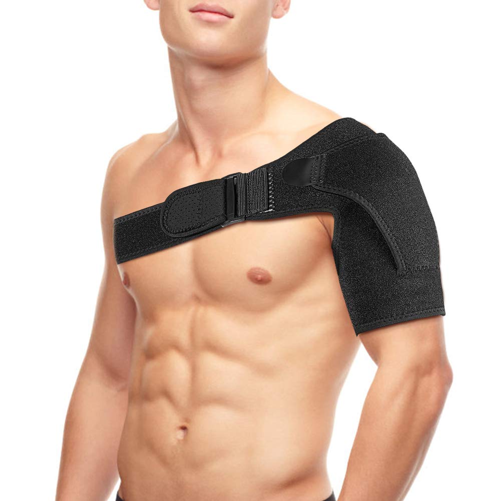 Haofy Shoulder Support for Men Women, Shoulder Brace Rotator Cuff Support for Right and Left, Neoprene Adjustable Shoulder Compression Sleeve Wrap for Dislocated AC Joint, Frozen Shoulder Pain Relief